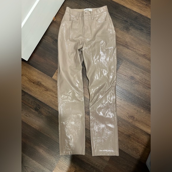 Abercrombie leather straight pants - Picture 1 of 1